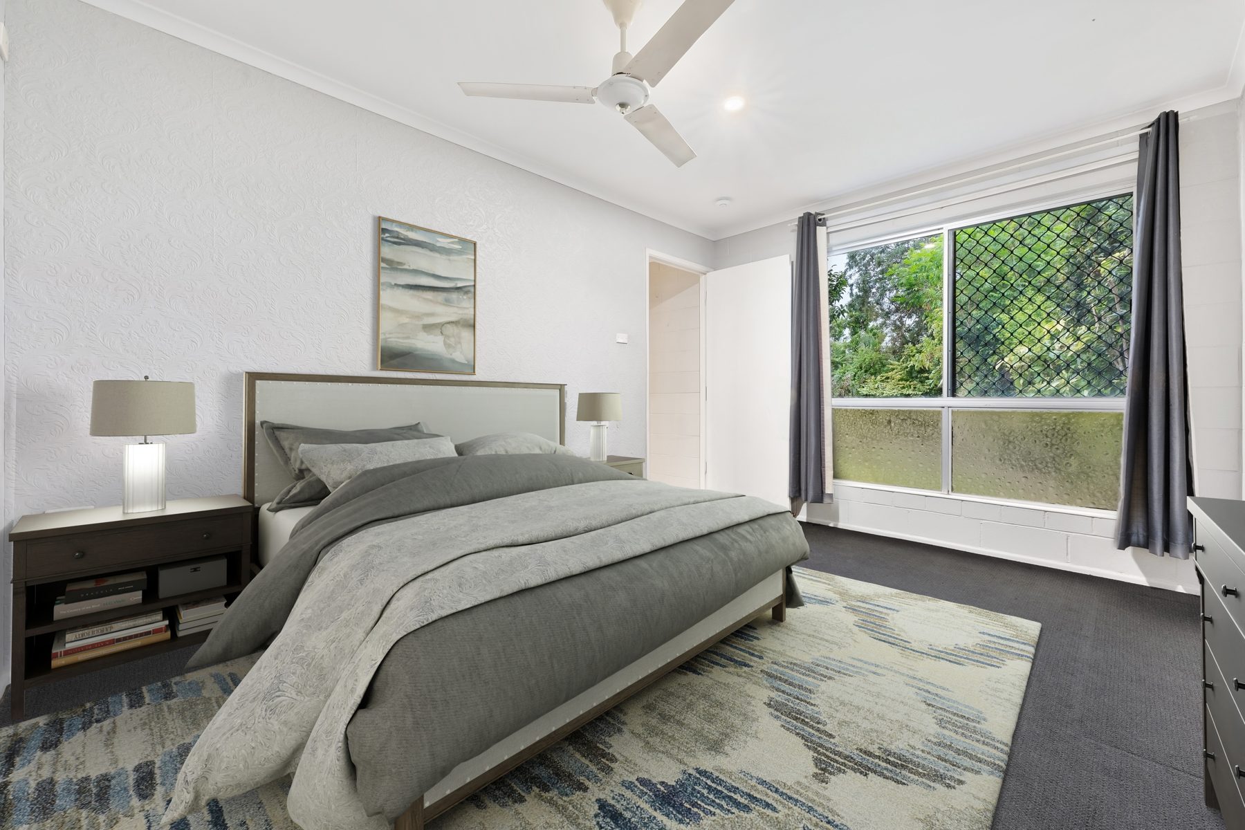 Virtually staged bedroom